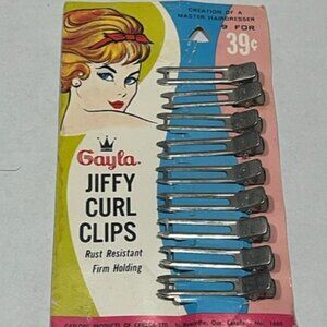 1950's Gayla JIffy Curl Clips Retro MCM hair salon decor vtg